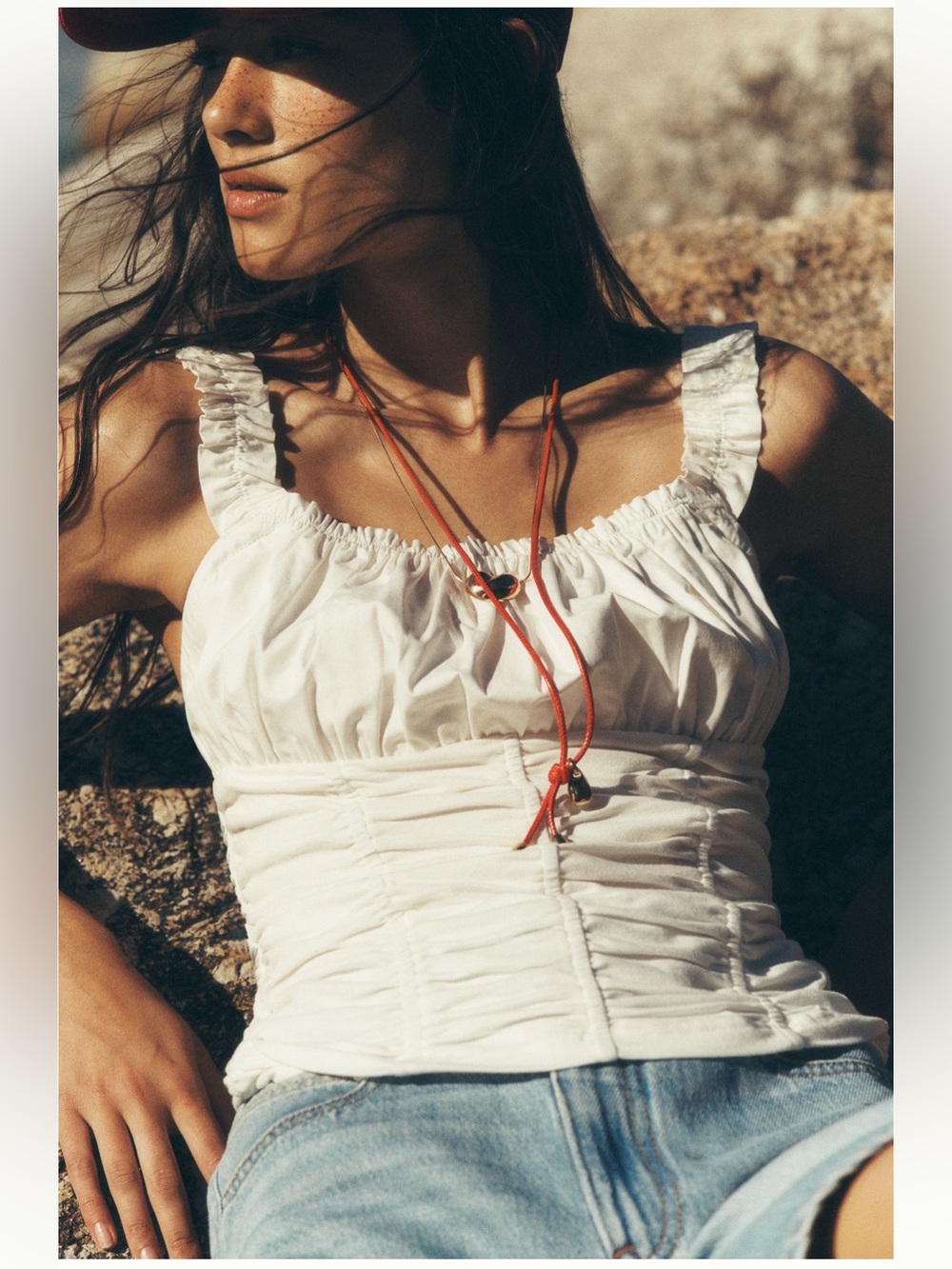 Maeve Cassis Ruched Cami